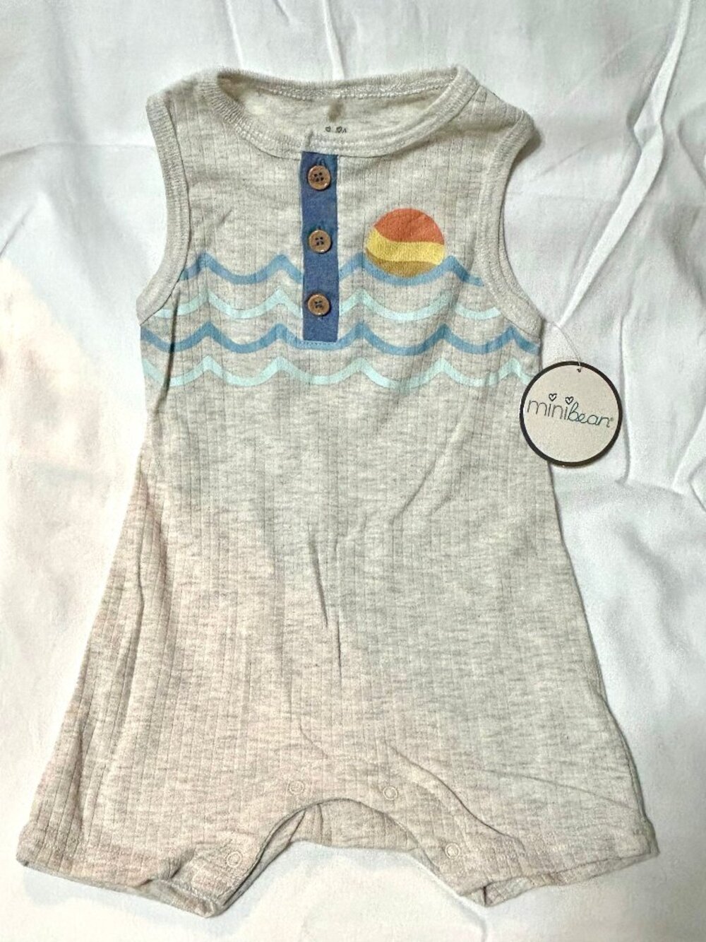 18 month Mini Bean 3-piece set summer tank romper, shorts and hat BRAND NEW NWT